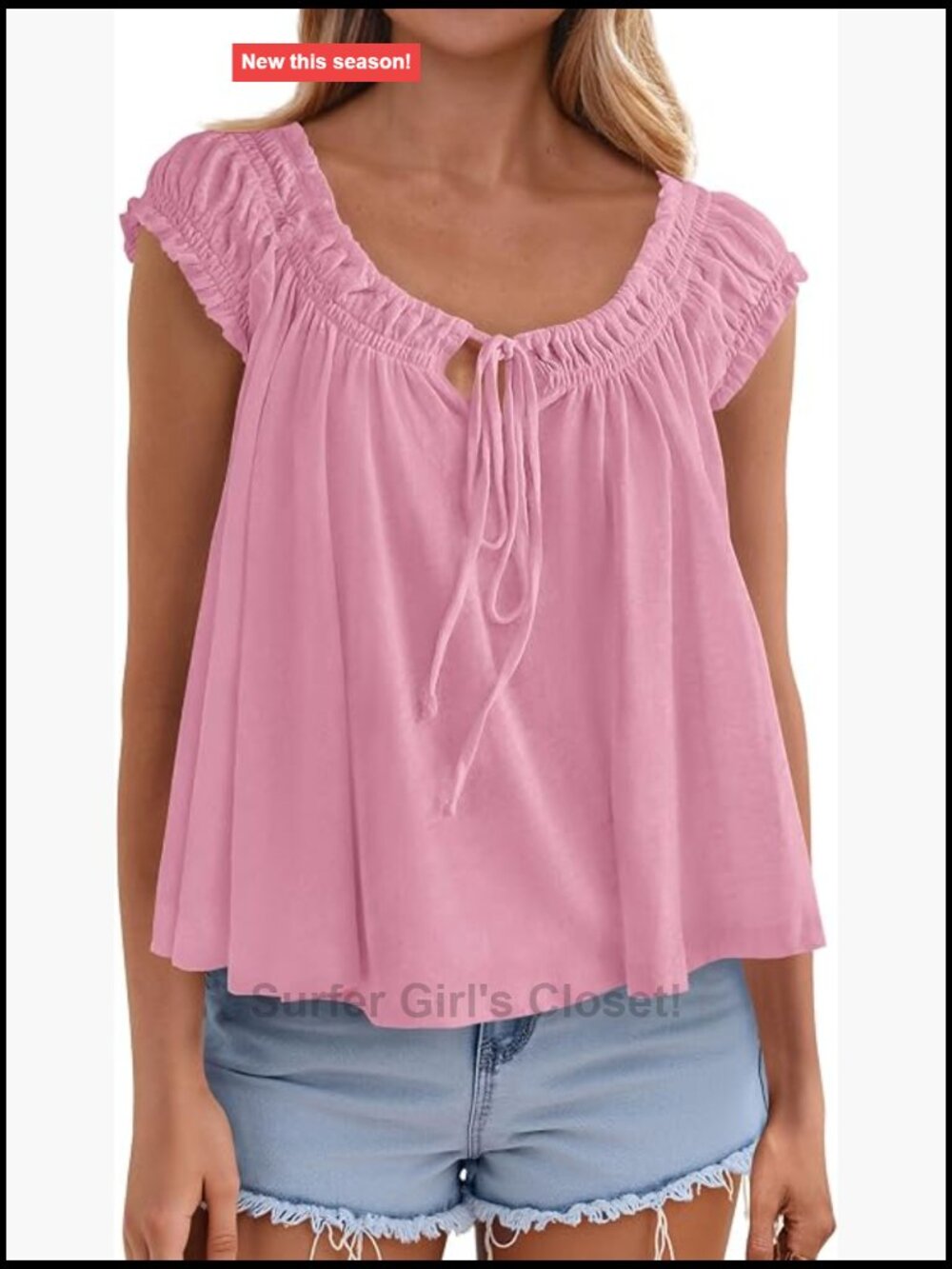 Womens Babydoll Peplum Tank Top Ruffle Cap Sleeve Summer Blouse